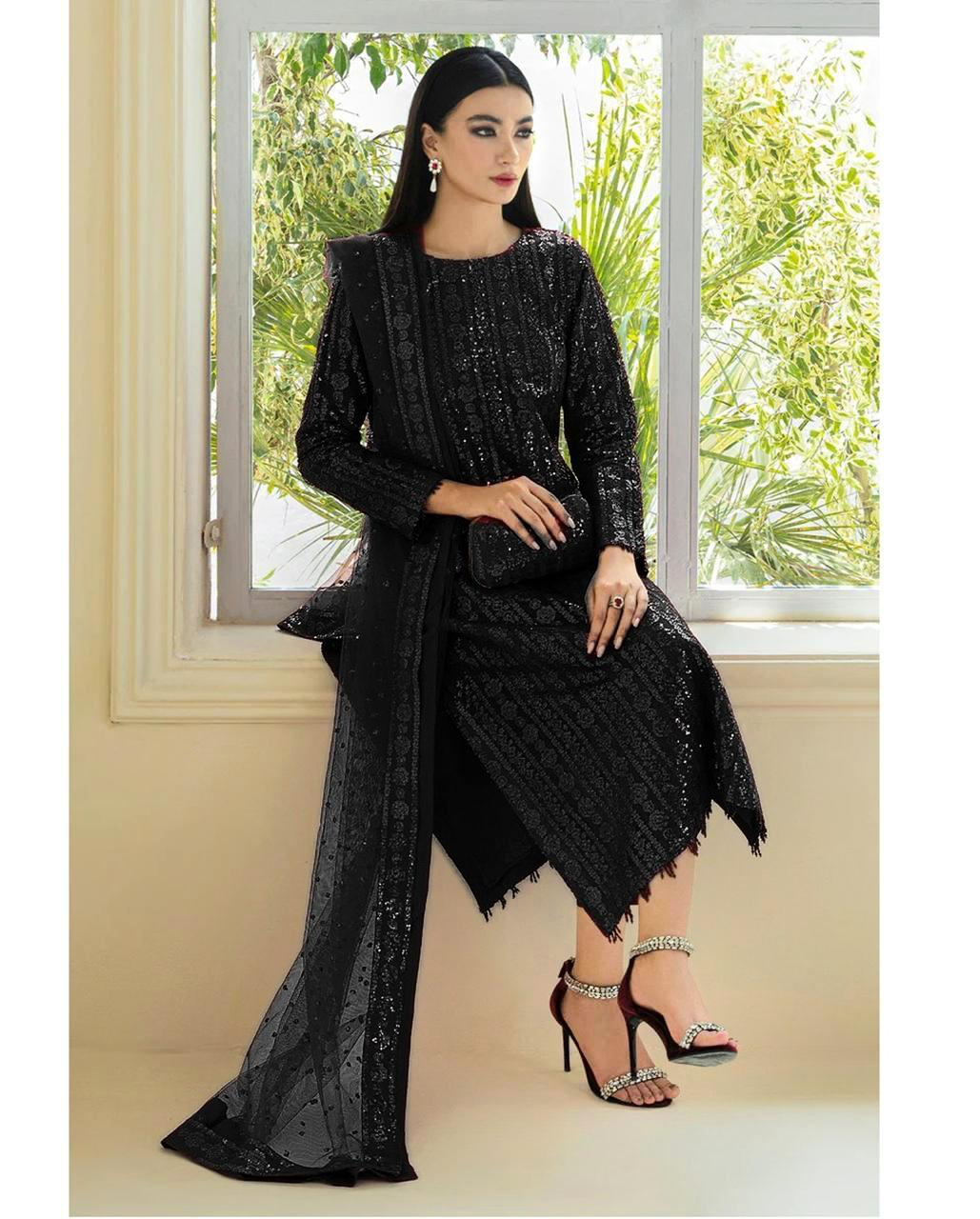 BAROOQUE SOFT NET EMBROIDERY COLLECTION 3 PIECE 2358