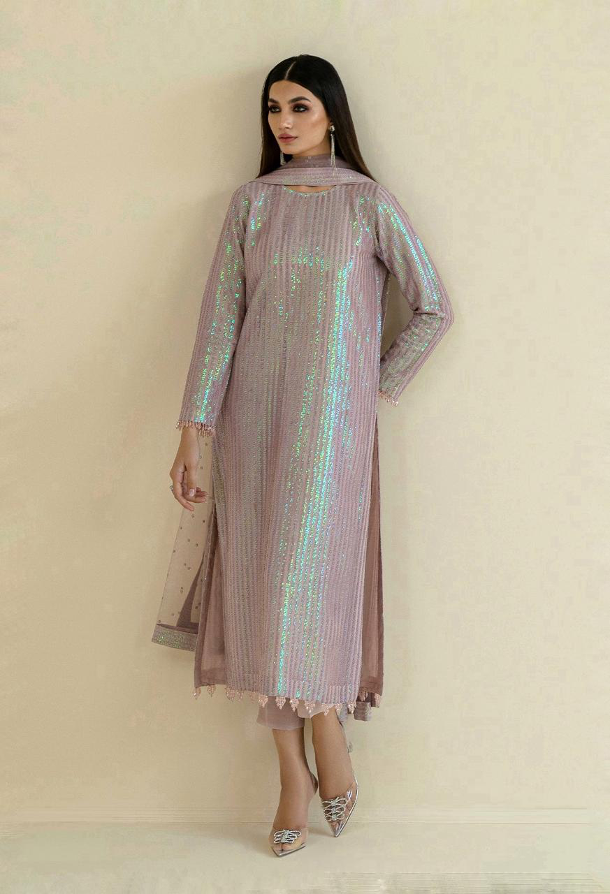 BAROOQUE SOFT NET EMBROIDERY COLLECTION 3 PIECE 2358