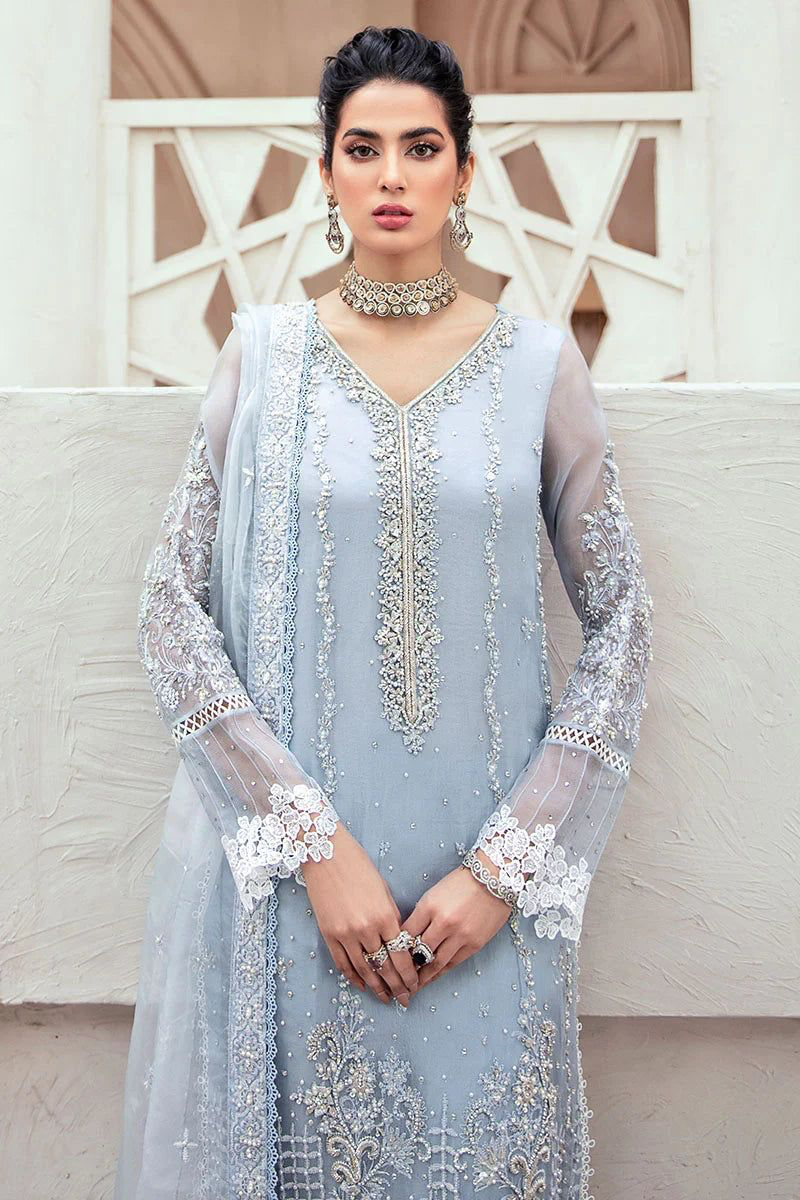 MUSHQ WEDDING COLLECTION SOFT ORGANZA EMBROIDERY DRESS 3 PIECE