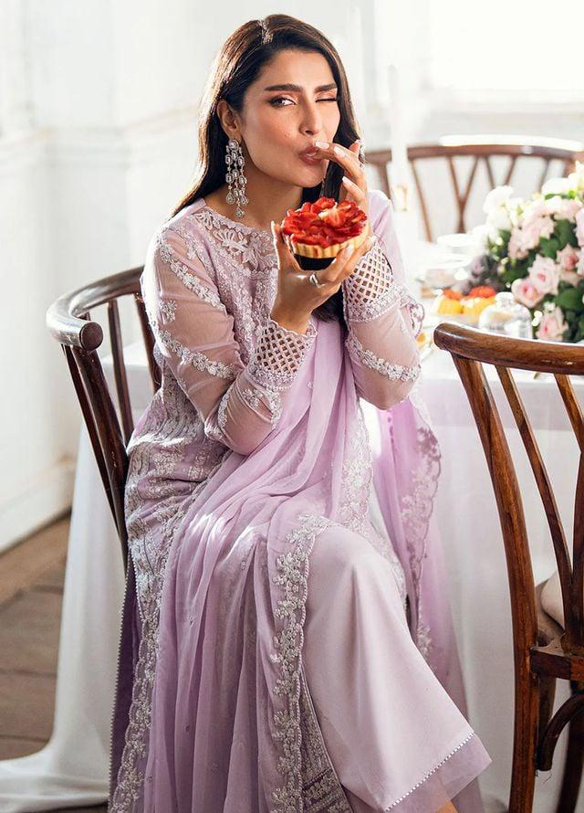 AZURE EMBROIDERED CHIFFON DRESS 3 PIECE 2360