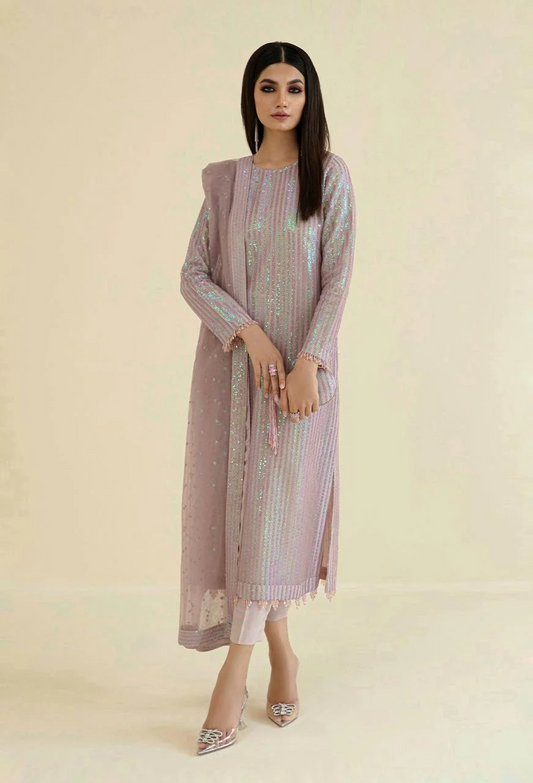 BAROOQUE SOFT NET EMBROIDERY COLLECTION 3 PIECE 2358