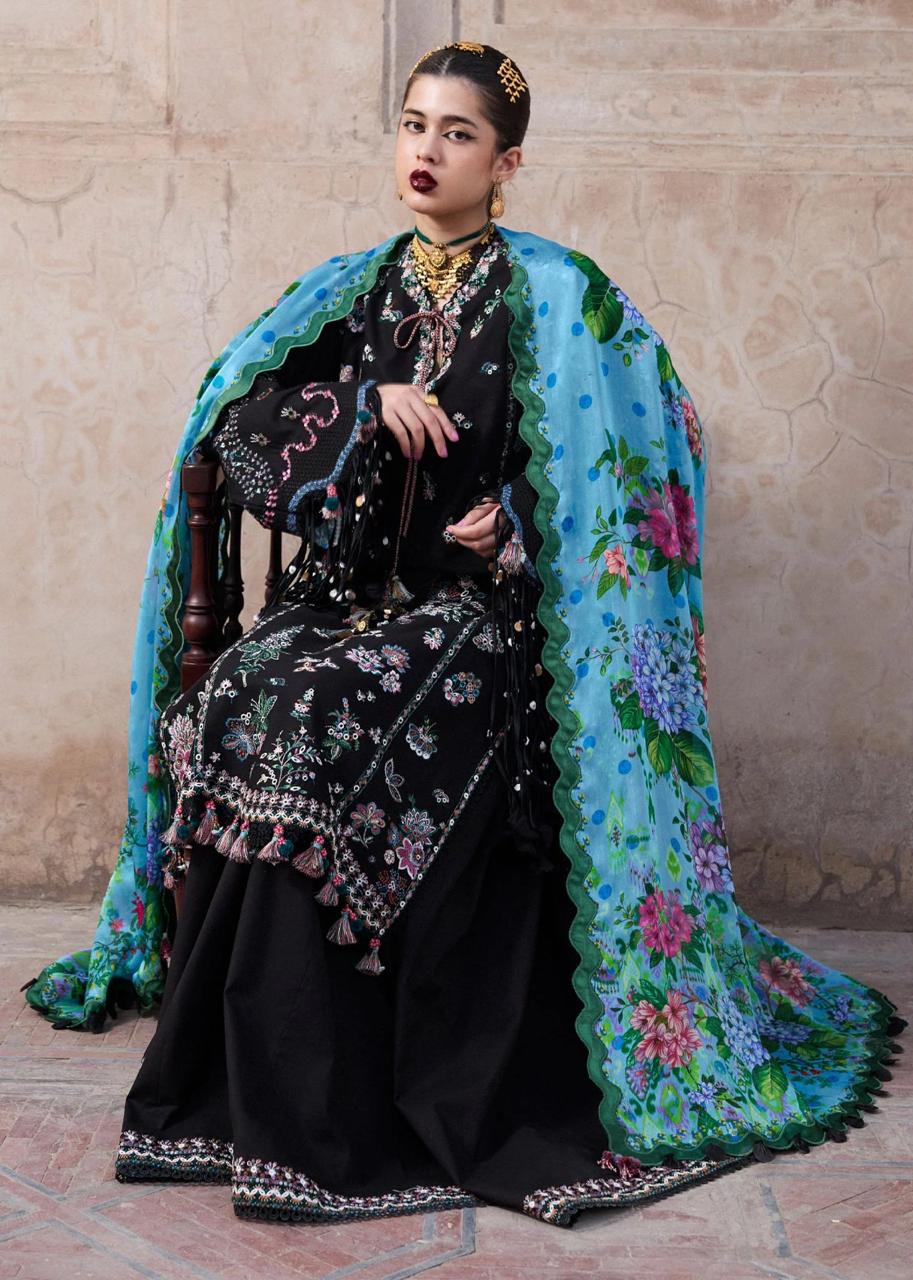 HUSSAIN REHAR DHANAK EMBROIDERY DRESS 3 PIECE 2365