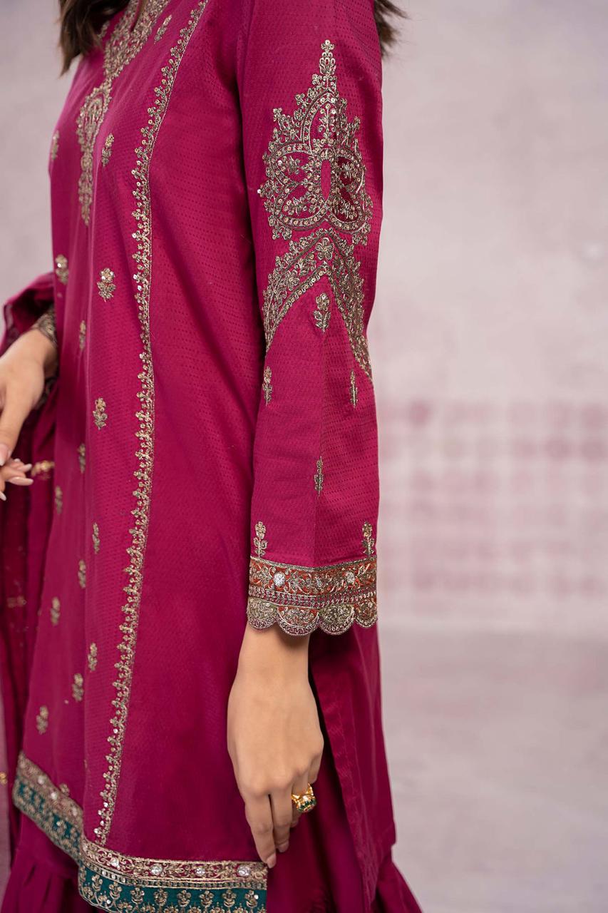 MARIA B DHANAK EMBROIDERY DRESS 3 PIECE UNSTITCHED 2144