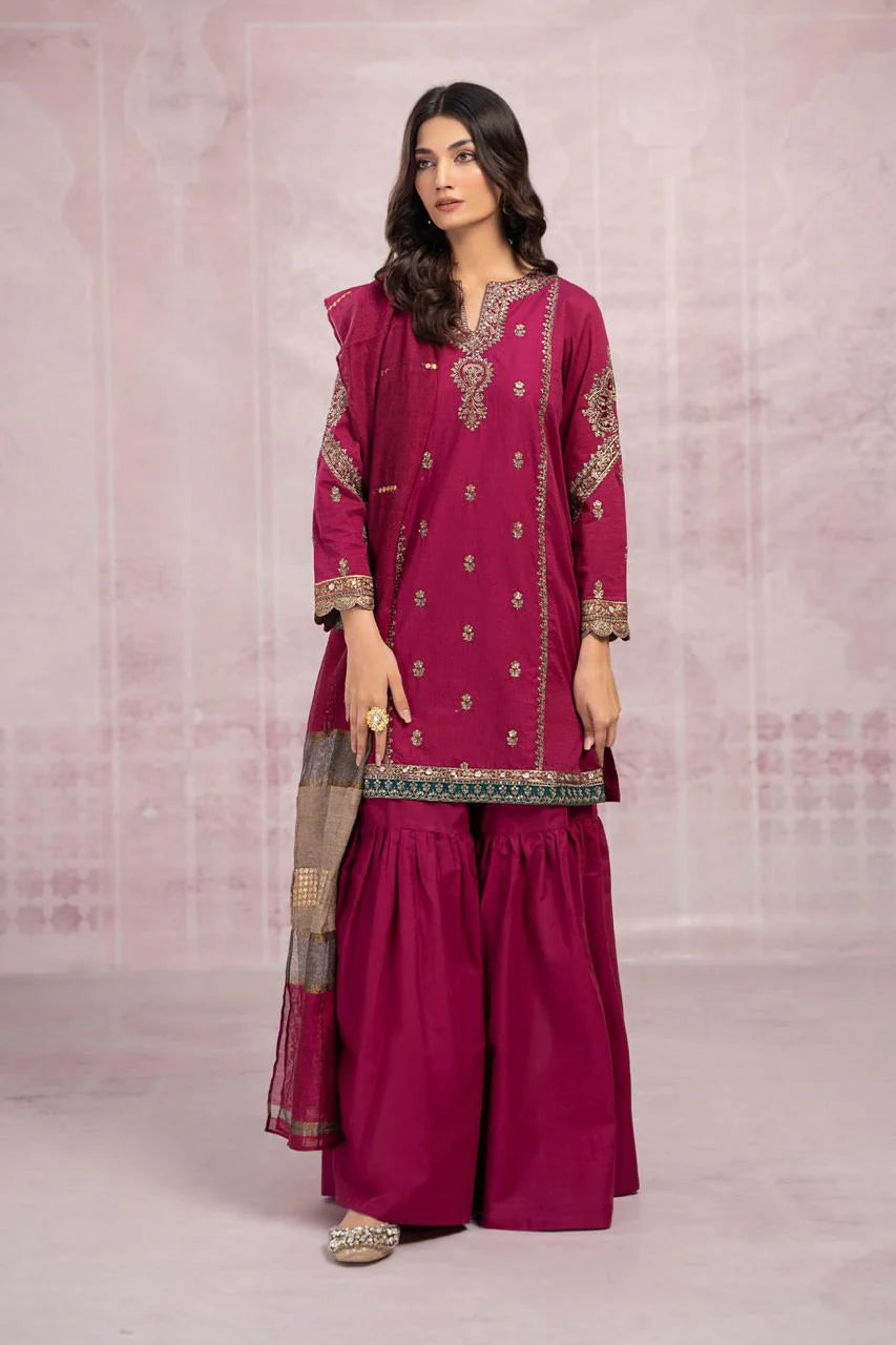 MARIA B DHANAK EMBROIDERY DRESS 3 PIECE UNSTITCHED 2144